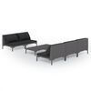 vidaXL Set de mobilier de grădină & perne 6 piese gri &icirc;nchis poliratan