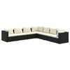 vidaXL Set mobilier de grădină cu perne, 7 piese, negru, poliratan