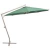 vidaXL Umbrelă de soare suspendată 350 cm, st&acirc;lp de aluminiu, verde