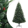vidaXL Pom de Crăciun artificial cu balamale & fructe roșii 240 cm
