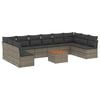 vidaXL Set canapele de grădină cu perne, 11 piese, gri, poliratan