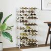 vidaXL Suport sticle de vin pentru 72 sticle,alb, metal