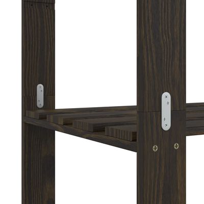 vidaXL Suport depozitare 3 niveluri, negru, 80x38x90cm, lemn masiv pin