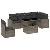 vidaXL Set canapele de grădină, 7 piese, cu perne, gri, poliratan
