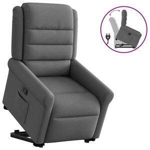 vidaXL Fotoliu rabatabil cu ridicare pe verticală, gri &icirc;nchis, textil