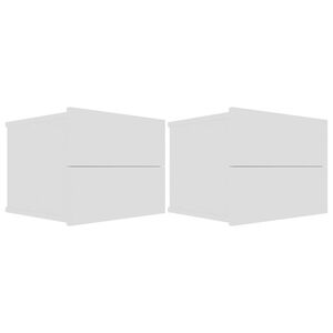 vidaXL Noptiere, 2 buc., alb, 40x30x30 cm, lemn prelucrat