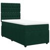 vidaXL Pat box spring cu saltea, verde &icirc;nchis, 100x200 cm, catifea