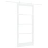 vidaXL Ușă glisantă Alb 93 x 202 cm Lemn masiv de pin și sticlă