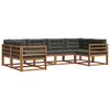 vidaXL Set de canapele de exterior cu pernă 6 pcs Natural și Antracit