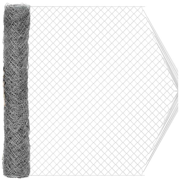 vidaXL Gard cu plasă de s&acirc;rmă Galvanizat 2 x 10 m Sticlă