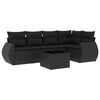 vidaXL Set mobilier de grădină cu perne, 6 piese, negru, poliratan