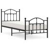 vidaXL Cadru pat metalic cu tăblii de cap/picioare, negru, 90x190 cm