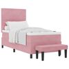 vidaXL Pat cu arcuri cu headboard Roz 200 x 100 cm Catifea