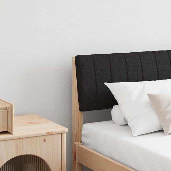 vidaXL Tăblie tapițată Negru 180 cm Lemn de pin masiv