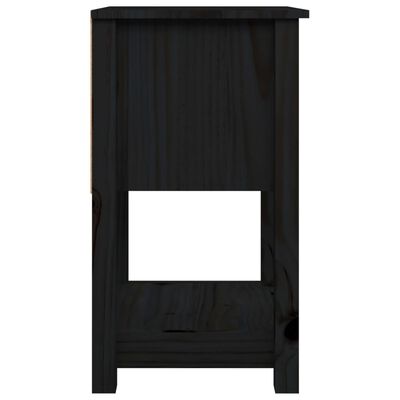 vidaXL Noptieră, negru, 40x35x61,5 cm, lemn masiv de pin