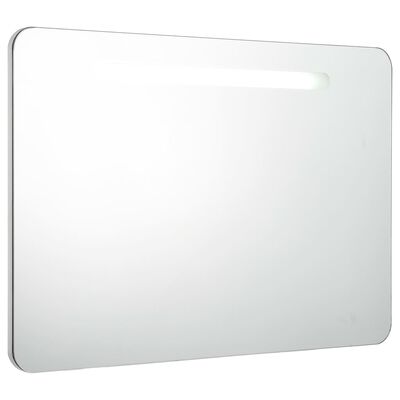 vidaXL Dulap de baie cu oglindă și LED, 80 x 9,5 x 55 cm