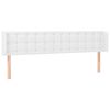 vidaXL Tăblie de pat cu aripioare alb 203x16x78/88 cm piele ecologică