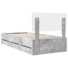vidaXL Cadru de pat cu headboard Gri Beton 100 x 200 cm Lemn prelucrat
