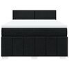vidaXL Pat box spring cu saltea, negru, 140x190 cm, textil