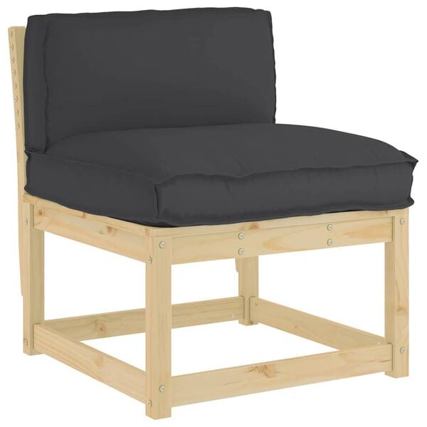 vidaXL Pernă pentru spătar din paleți cu pernă Negru 80 x 40 x 12 cm