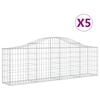 vidaXL Coșuri gabion arcuite 5 buc, 200x30x60/80 cm, fier galvanizat