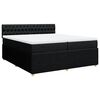 vidaXL Pat box spring cu saltea, negru, 200x200 cm, textil