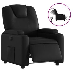 vidaXL Fotoliu rabatabil electric, negru, piele ecologică