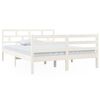 vidaXL Cadru de pat, alb, 140x190 cm, lemn masiv de pin