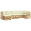 vidaXL Set de canapele de exterior 7 buc. Alb și crem