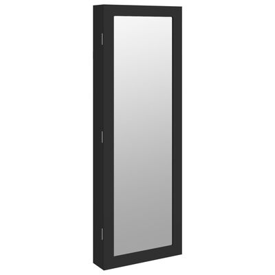 vidaXL Dulap de bijuterii cu oglindă de perete, negru, 37,5x10x106 cm