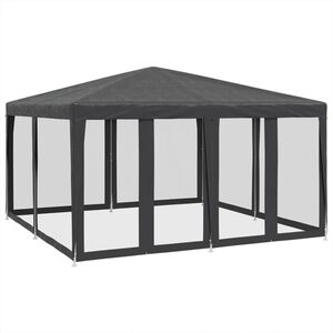 vidaXL Cort de petrecere cu 8 pereți din plasă, antracit, 4x4 m, HDPE