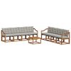 vidaXL Set de canapele de exterior 9 pcs Gri natural și deschis