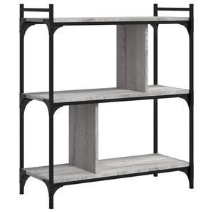 vidaXL Bibliotecă cu 3 niveluri gri sonoma 76x32x88 cm lemn compozit