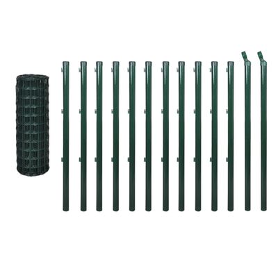vidaXL Euro gard, verde, 25 x 1,5 m, oțel