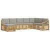 vidaXL Set de canapele de exterior 8 pcs Alb și gri deschis