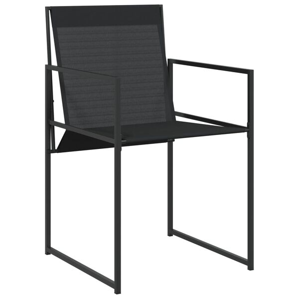vidaXL Set mobilier de grădină, 11 piese, negru, textilenă