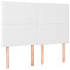 vidaXL Tăblie de pat albă 144x5x118/128 cm piele ecologică