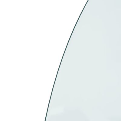 vidaXL Placă de sticlă pentru șemineu ,semi-rotundă, 800x600 mm