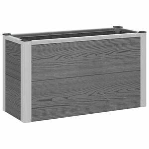 vidaXL Strat &icirc;nălțat de grădină Gri 75 x 30 x 42 cm WPC și Aluminiu