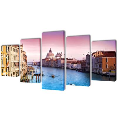 Set tablouri din pânză cu imprimeu Veneția, 100 x 50 cm