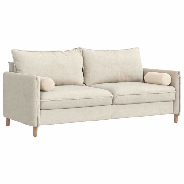 vidaXL Perne Bolster 2 pcs Bej &Oslash; 15 x 40 cm Țesătură din microfibră