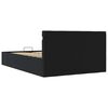 vidaXL Cadru pat hidraulic ladă, LED, negru 140x200 cm piele ecologică
