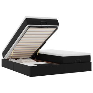 vidaXL Cadru de pat otoman saltele Negru 180x200cm piele artificială