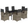 vidaXL Set mobilier de grădină cu perne, 7 piese, gri, poliratan