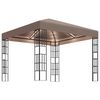 vidaXL Pavilion cu șiruri de lumini LED, gri taupe, 3x3 m