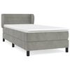 vidaXL Pat box spring cu saltea, gri &icirc;nchis, 90x200 cm, catifea