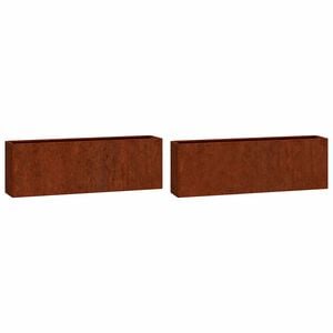 vidaXL Jardiniere de perete, 2 buc., ruginiu, 53x10x17 cm, oțel corten