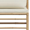 vidaXL Set mobilier de grădină, cu perne alb crem, 3 piese, bambus