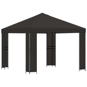 vidaXL Foișor 3 x 3 m Antracit Poliester și oțel 190 gsm
