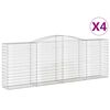 vidaXL Coșuri gabion arcuite 4 buc, 400x50x140/160 cm, fier galvanizat